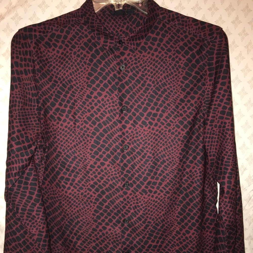 ASOS Regular Fit Viscose shirt- Crocodile Print